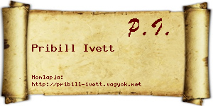 Pribill Ivett névjegykártya